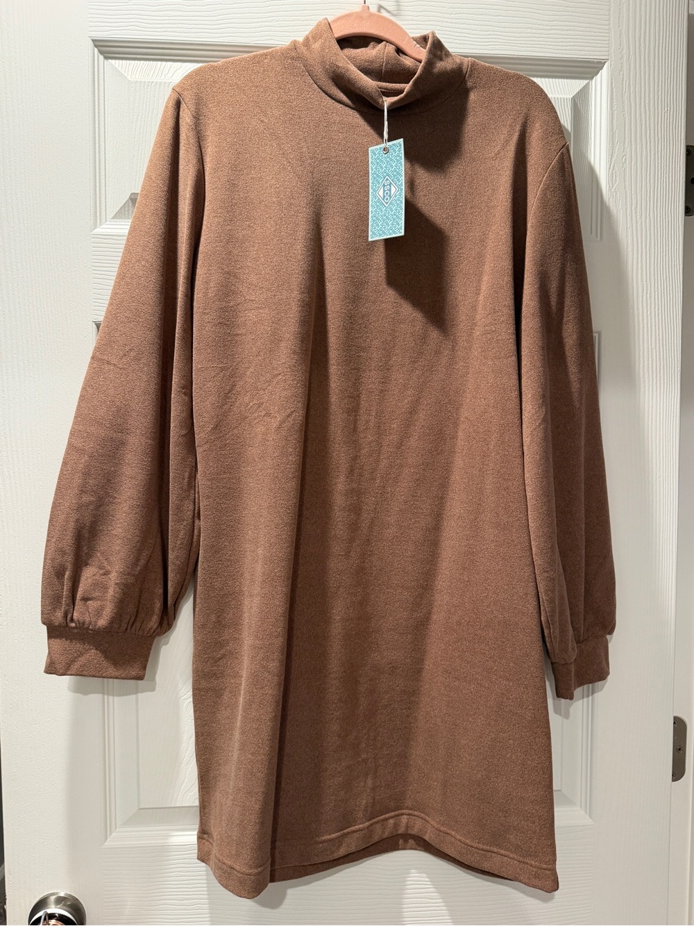 The Southern Shirt Company Brown Turtleneck Sweatshirt Dress - Picture 1 of 1